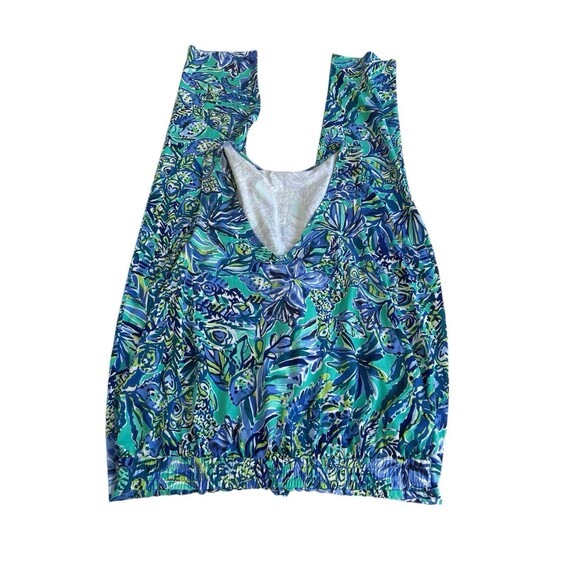 Lilly Pulitzer Women's "Paulina" Blue Floral Jumpsuit Size Large - Picture 5 of 10